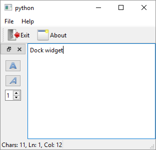 QMainWindow dock widget